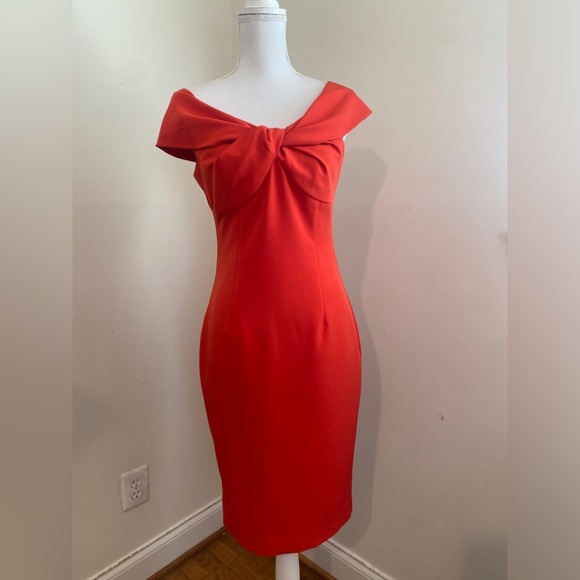Trina Turk Imperative Portrait Neck Orange Sheath Dress 
Size 2 NWT - Picture 2 of 8